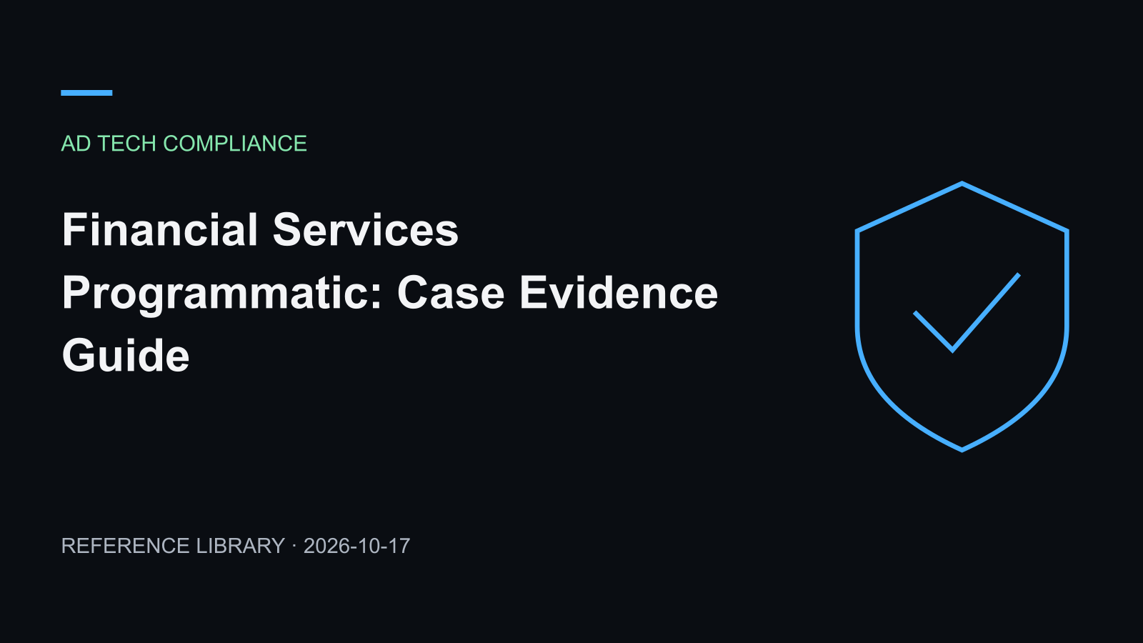 Financial Services Programmatic: Case Evidence Guide